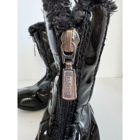 Khombu Winter Boots Solid Black Toddler Girls Size 9 Dana Faux Fur Waterproof - Picture 2 of 9